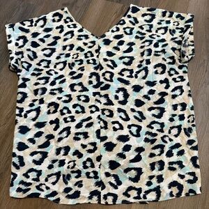 Juicy Couture Leopard Print Short Sleeve Blouse